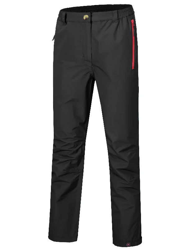 Women's Waterproof Lightweight Rain Pants Fashionable Button-Up Pants