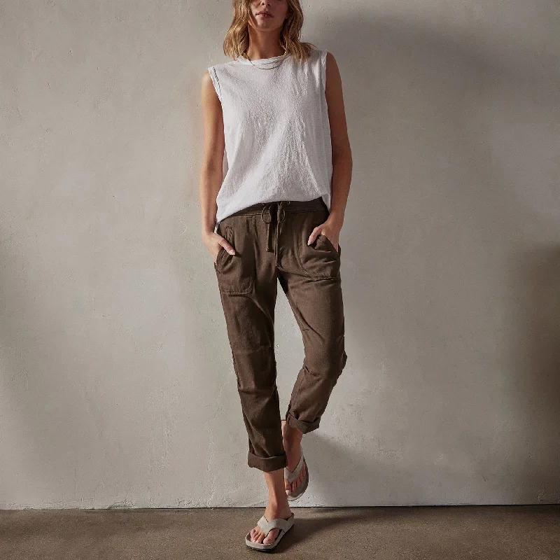 Soft Drape Pant - Smoky Green Pigment Formal Linen Trousers