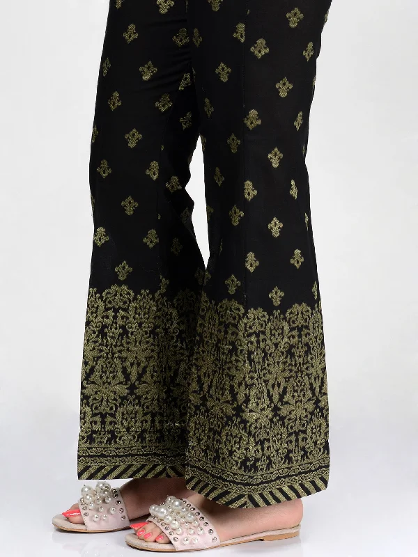 Jacquard Bootcut Pants High-Waist Jogger Pants