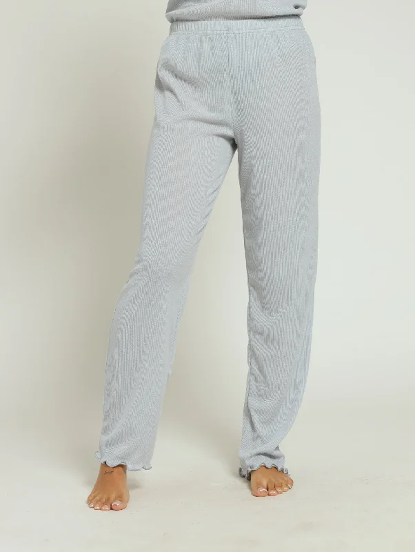 Striaght Leg Sparkle Knit Pants - Blue Comfortable Denim Pants