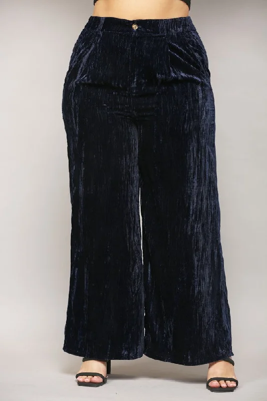 Silvia Pant - Moonlight Blue PLUS Chic Wool Trousers