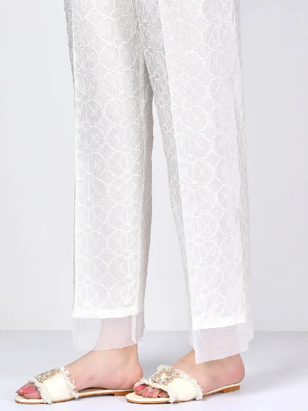 Embroidered Silk Pants Wide-Legged Palazzos