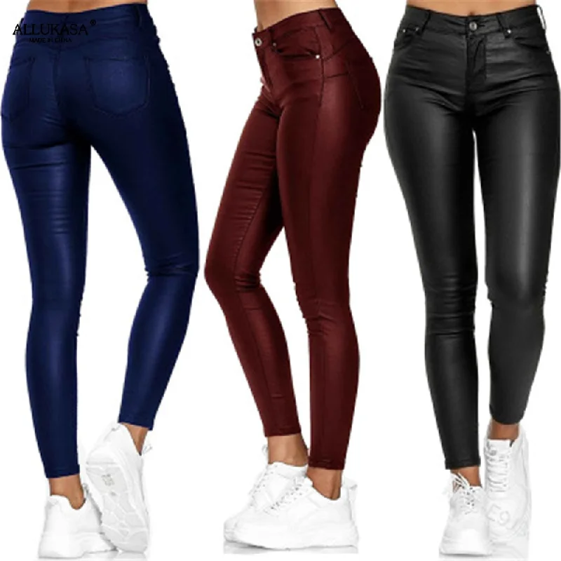 Alexei - Leather Stretch Pants Casual Yoga Pants