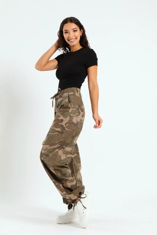 Diagonal Pocket Wide Leg Pants - Fatigue Cozy Fitted Pants