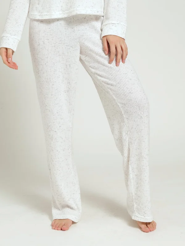 Straight Leg Knit Pj Pants - Ice Grey Chic Slim Fit Pants