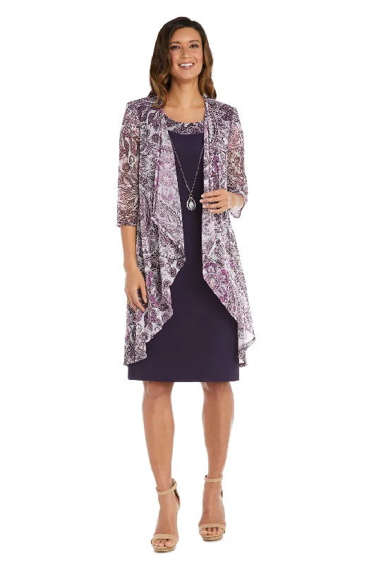 R&M Richards 9417 Mother of the Bride Short Jacket Dress Snapped Jacket Toggled Jacket Drawstring Jacket