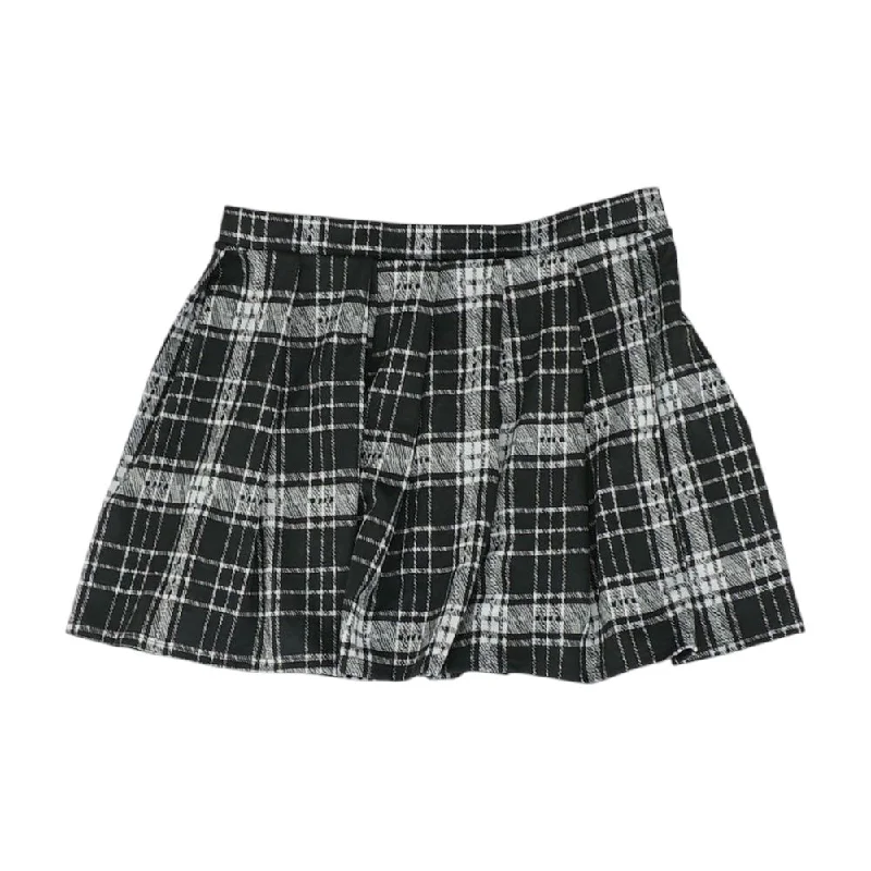 Black Plaid Mini Skirt lace skirt intricate