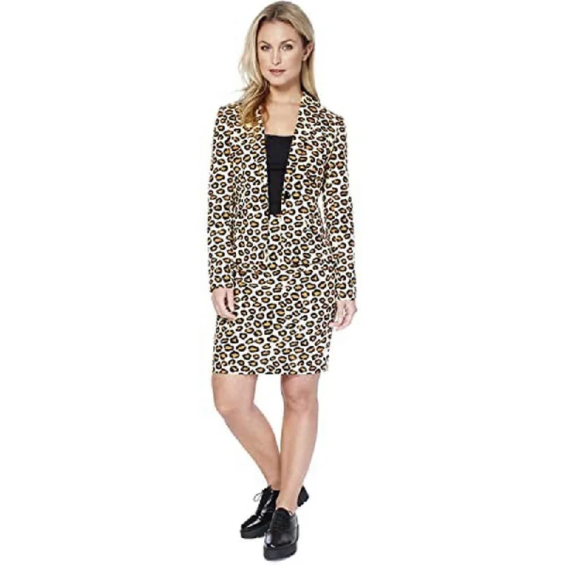 OppoSuits Ladies Size 10 Lady Jag includes Long Sleeve Jacket & Skirt Knit Fabric Woven Fabric Fleece Fabric