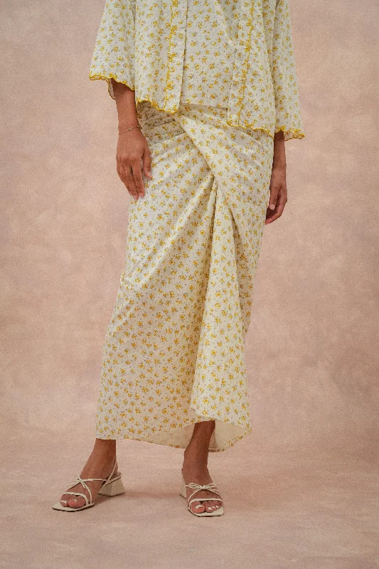 The Signature Knot Skirt in Daffodil cashmere skirt soft