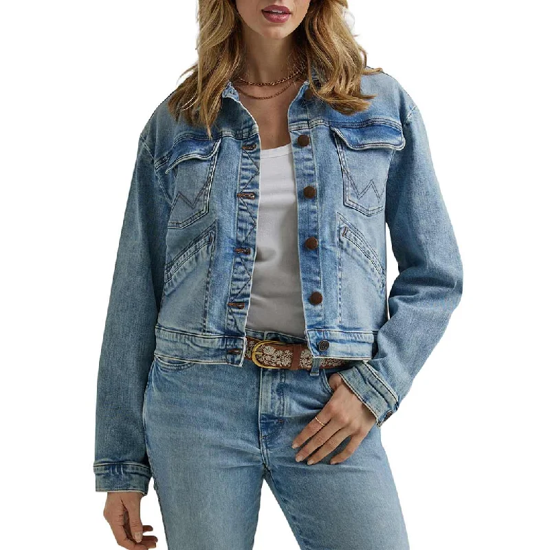 Wrangler Women's Cowboy Denim Jean Jacket Mesh Jacket Canvas Jacket Denim Jacket