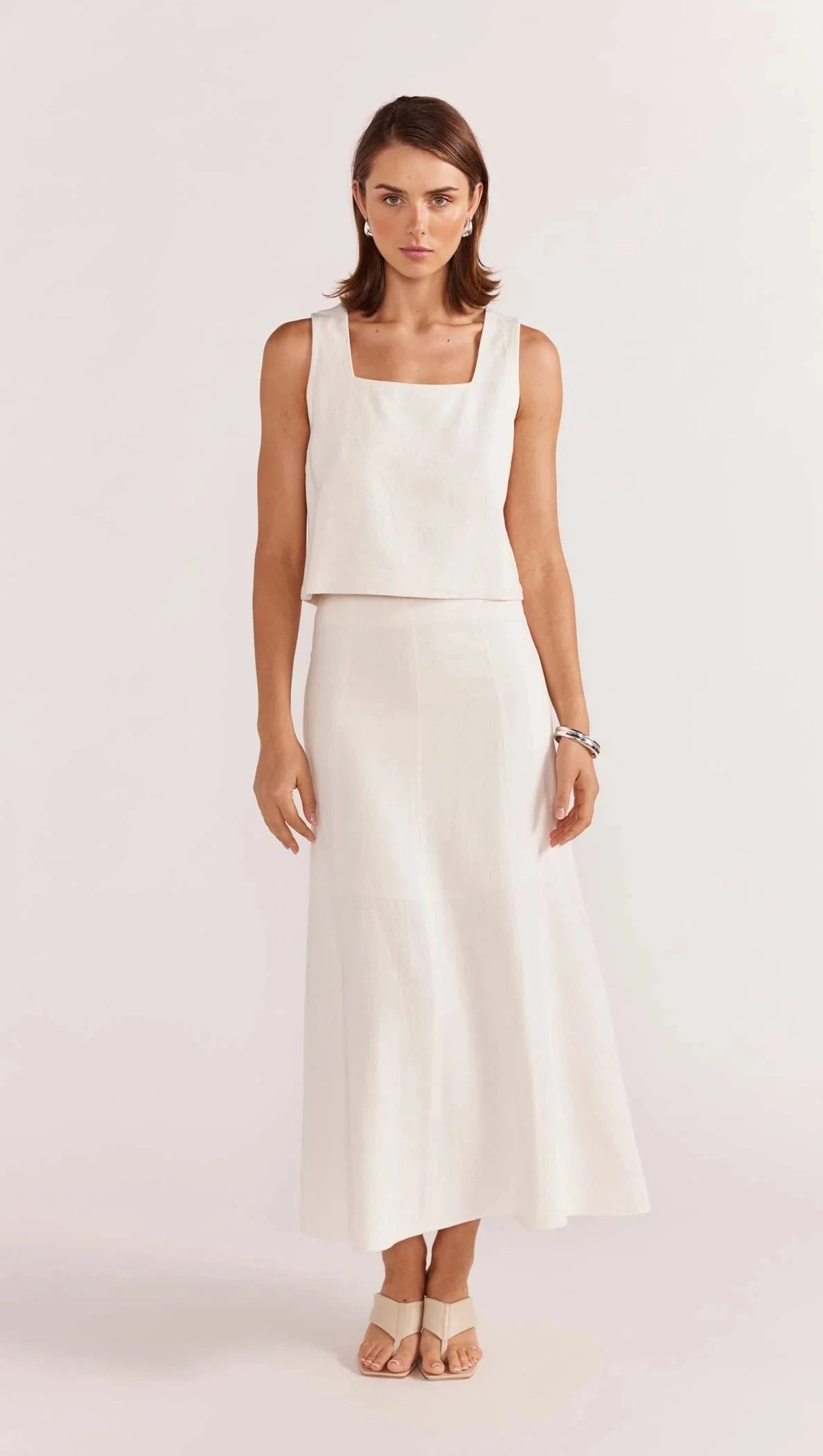 STAPLE THE LABEL - HAZE MIDI SKIRT - White casual skirt length