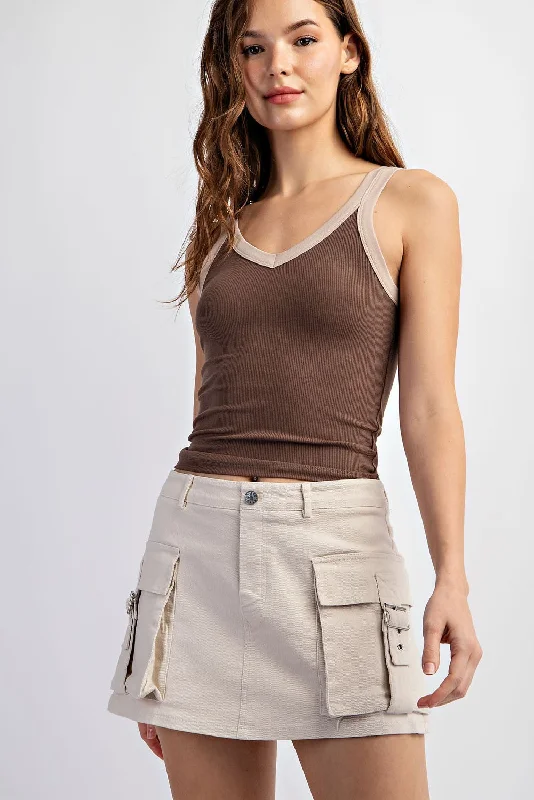 Cargo Mini Skirt flowy skirt hem