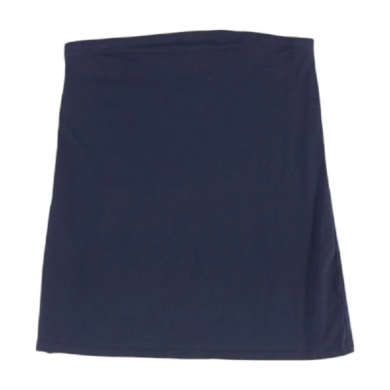 Indigo Solid Mini Skirt silk skirt sleek