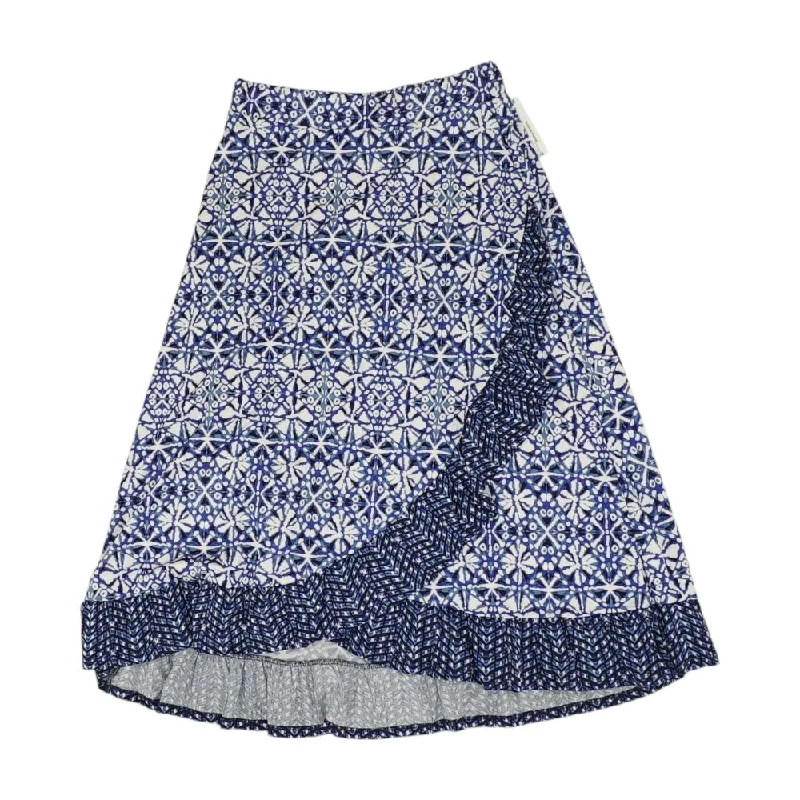 Blue Misc Midi Skirt patchwork skirt art