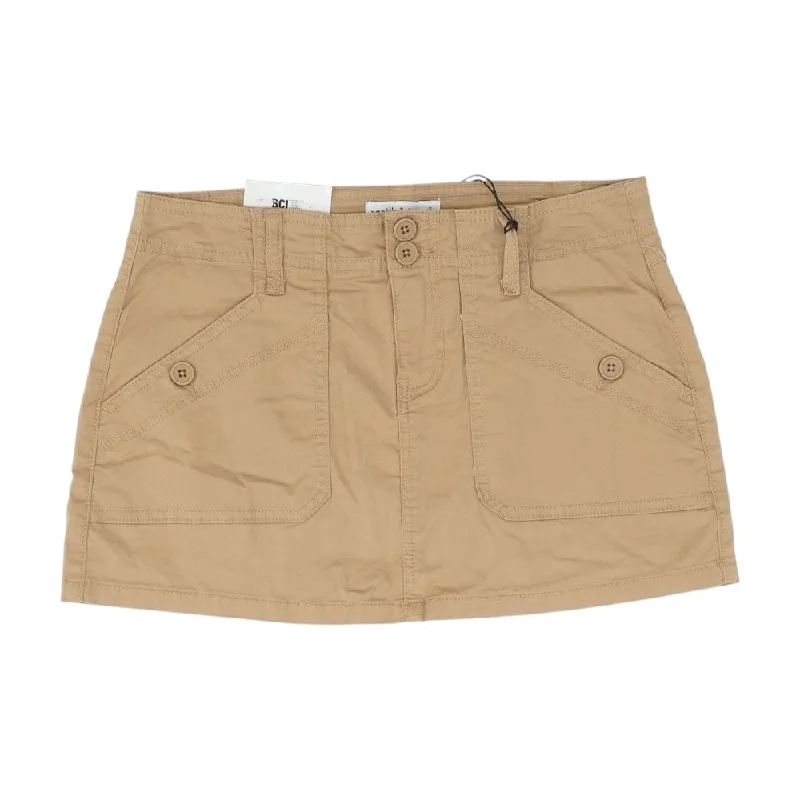 Tan Solid Mini Skirt summer skirt style