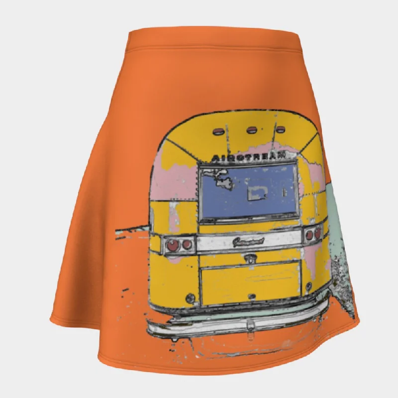 Flair skirt Airstream orange linen skirt natural