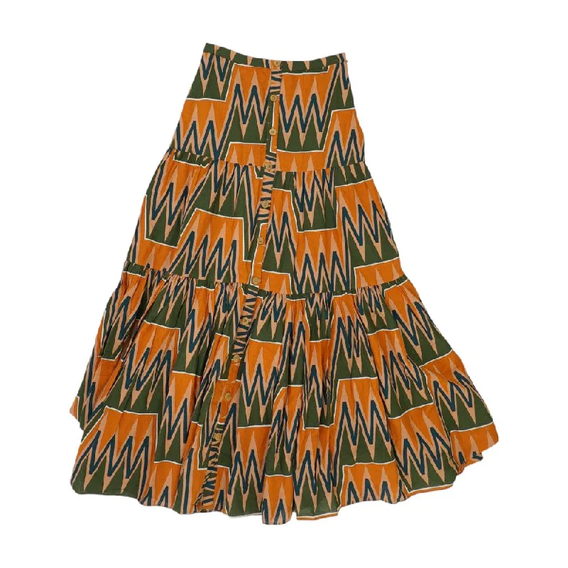 Multi Chevron Maxi Skirt chiffon skirt airy