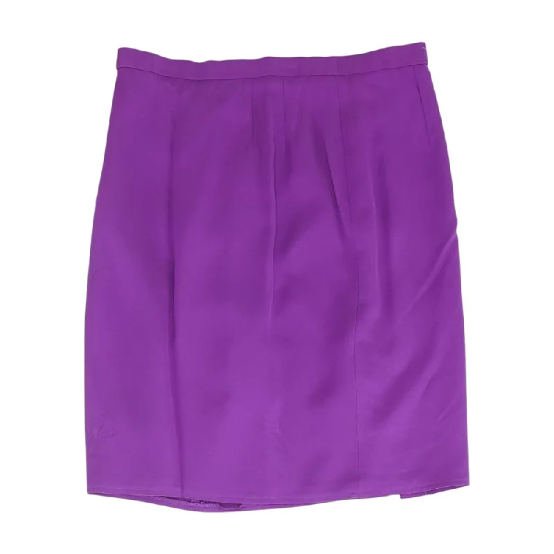 Purple Solid Midi Skirt vintage skirt charm