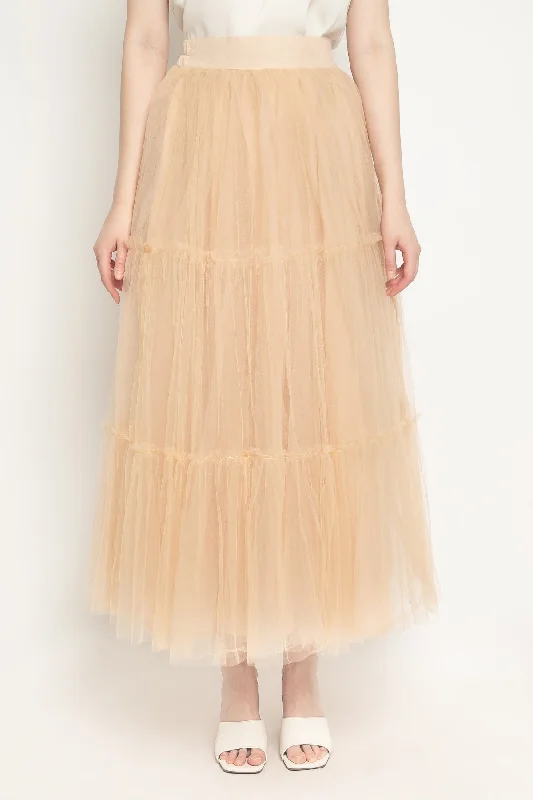 Annabelle Tulle Skirt in Nude Peach seamless skirt comfort