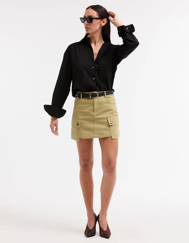 Rush Mini Skirt - Olive corduroy skirt comfortable