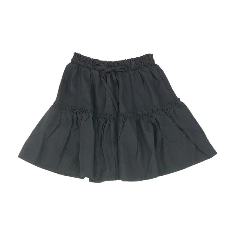 Black Solid Mini Skirt chiffon skirt airy