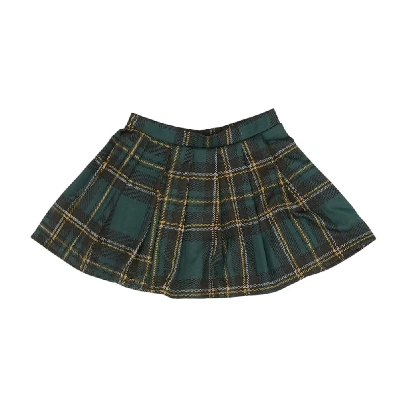 Green Plaid Mini Skirt corduroy skirt comfortable