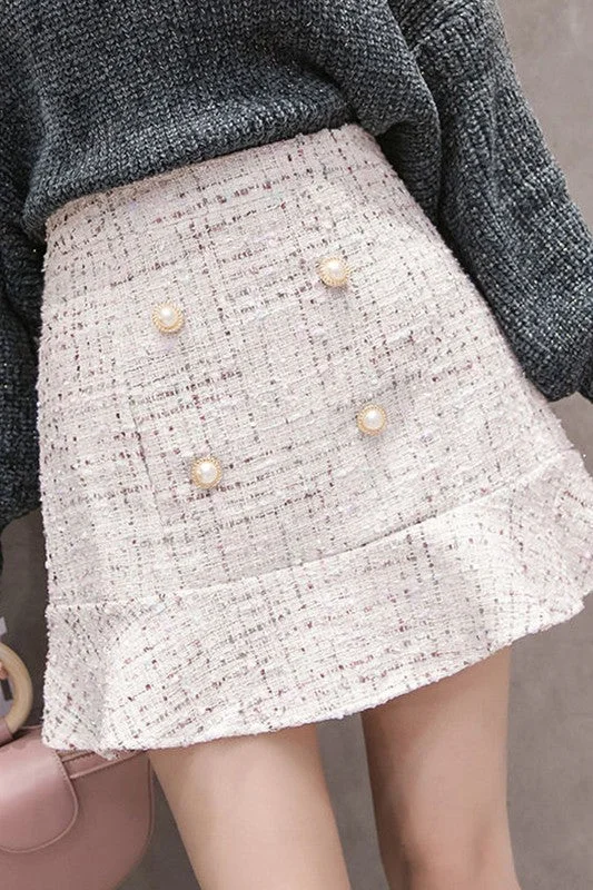 TWEED SKIRTS CHANEL STYLE PLAID SKIRT mini skirt trendy