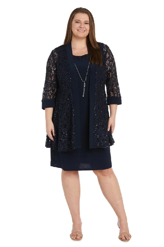 R&M Richards 1160W Short Mother of the Bride Plus Size Jacket Dress Wool Jacket Cashmere Jacket Tweed Jacket