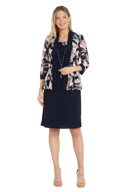 R&M Richards 9903 Print Short Mother of the Bride Jacket Dress Hoodie Zip-Up Jacket Button-Up Jacket