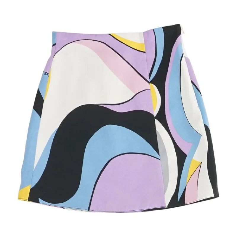 Multi Graphic Mini Skirt ruffled skirt detail