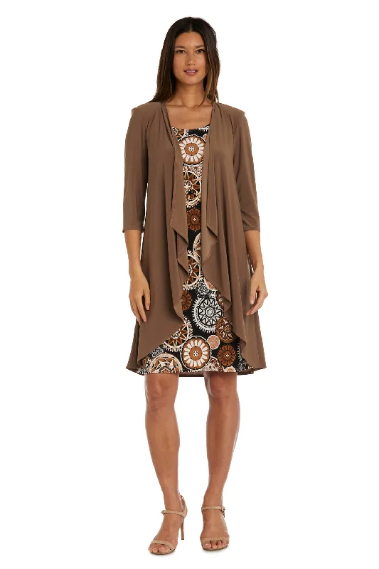 R&M Richards 7907 Short Puff Print Mother of the Bride Jacket Dress Cotton Jacket Linen Jacket Terry Jacket