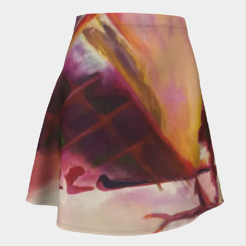 Flair skirt - abstract ‘My Planet’ leather skirt sleek