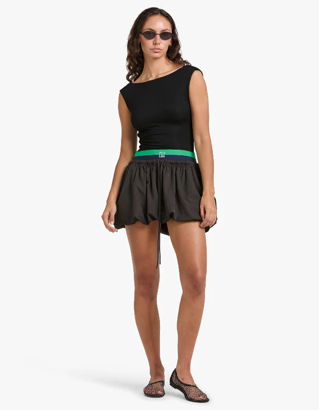 Yara Mini Skirt - Black chiffon skirt airy