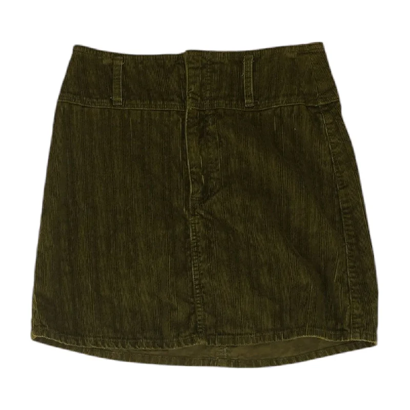 Olive Solid Mini Skirt a-line skirt cut