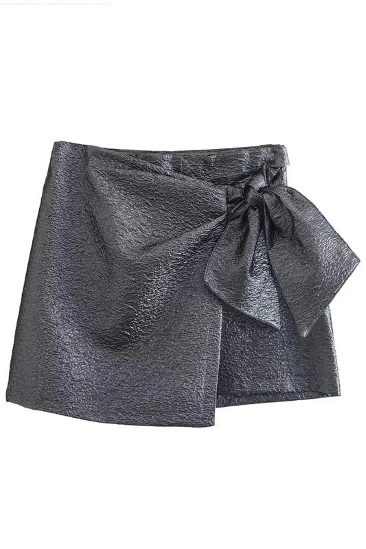 BOW DECORATION SHORTS SKIRT lace skirt romantic