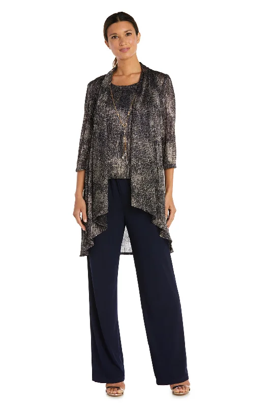 R&M Richards 7292 Formal Print Pant Suit Jacket Set Tailored Jacket Straight Jacket A-Line Jacket