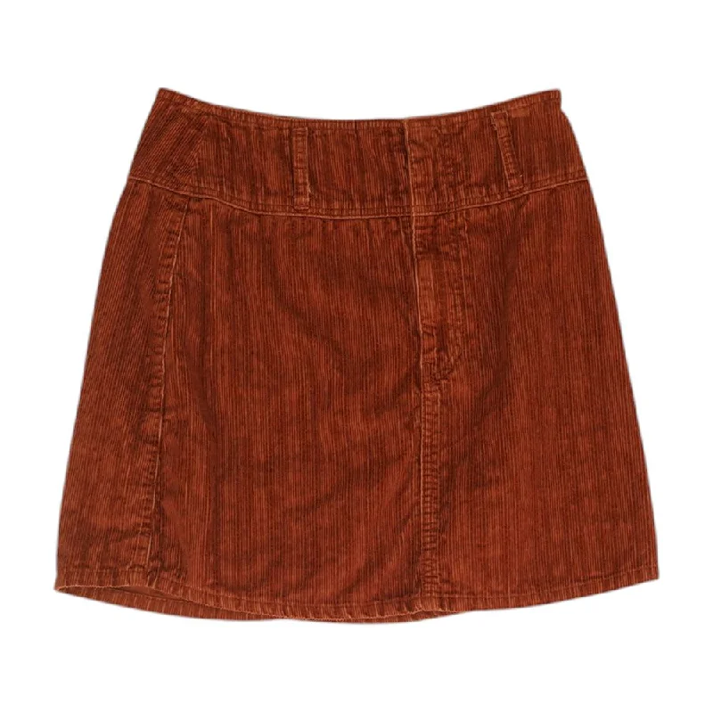 Rust Solid Midi Skirt low waist skirt