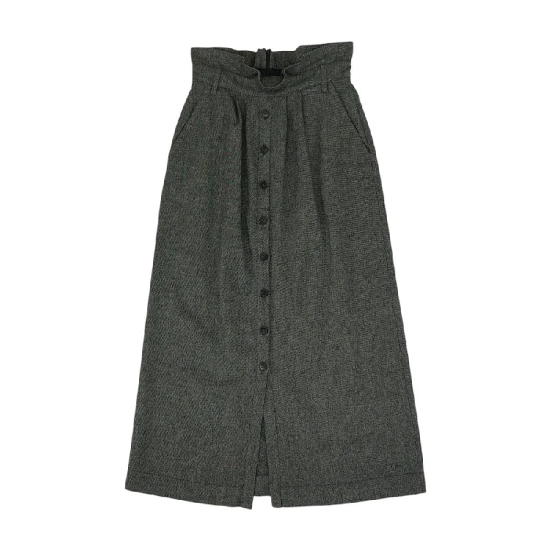 Charcoal Solid Midi Skirt satin skirt smooth