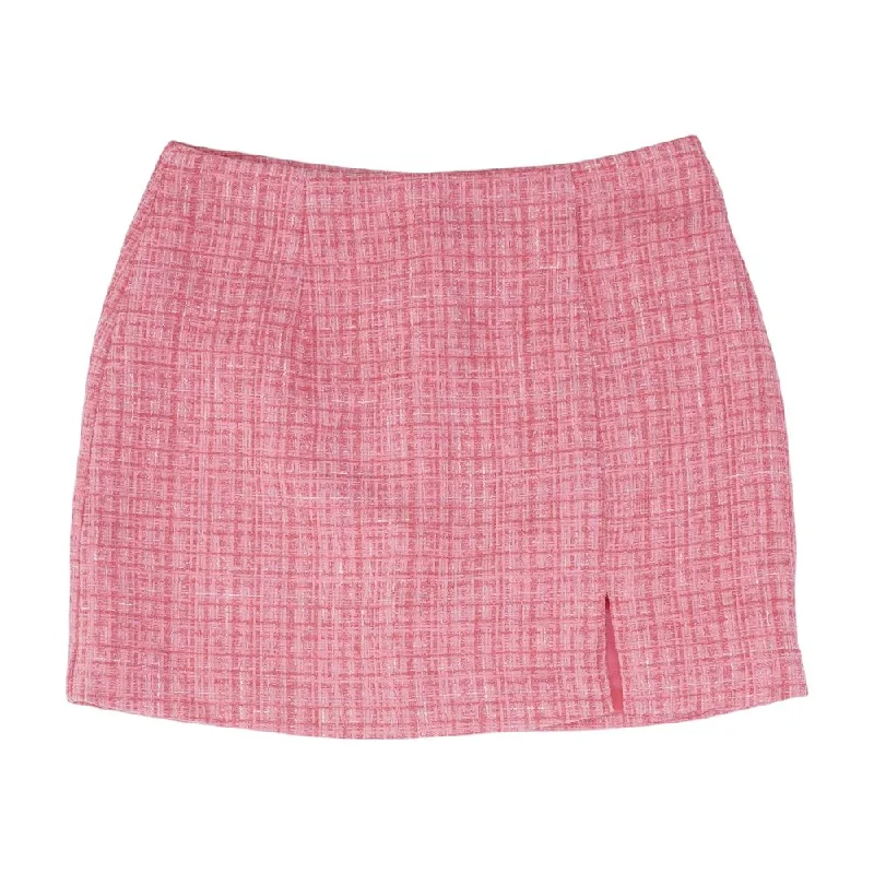 Pink Solid Mini Skirt denim skirt classic