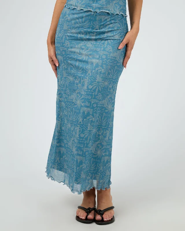 Corfu Maxi Skirt Light Blue denim skirt durable