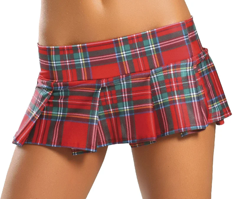 Pleated Red Plaid School Girl Skirt cashmere skirt soft