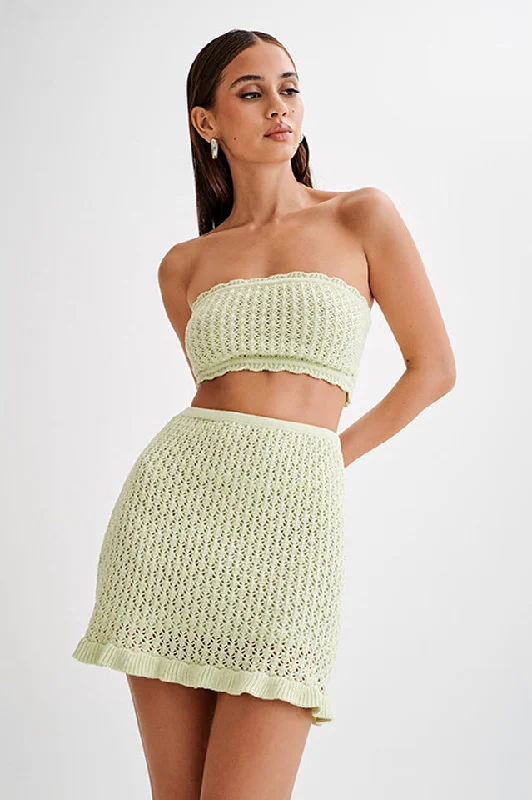 Always Say Goodbye Crochet Mini Skirt Set wrap skirt elegant