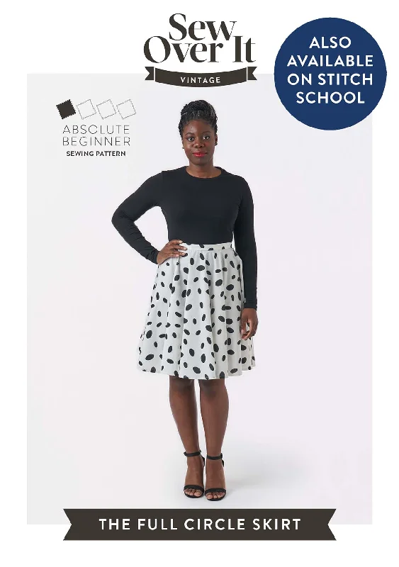 Full Circle Skirt PDF Sewing Pattern velvet skirt glossy