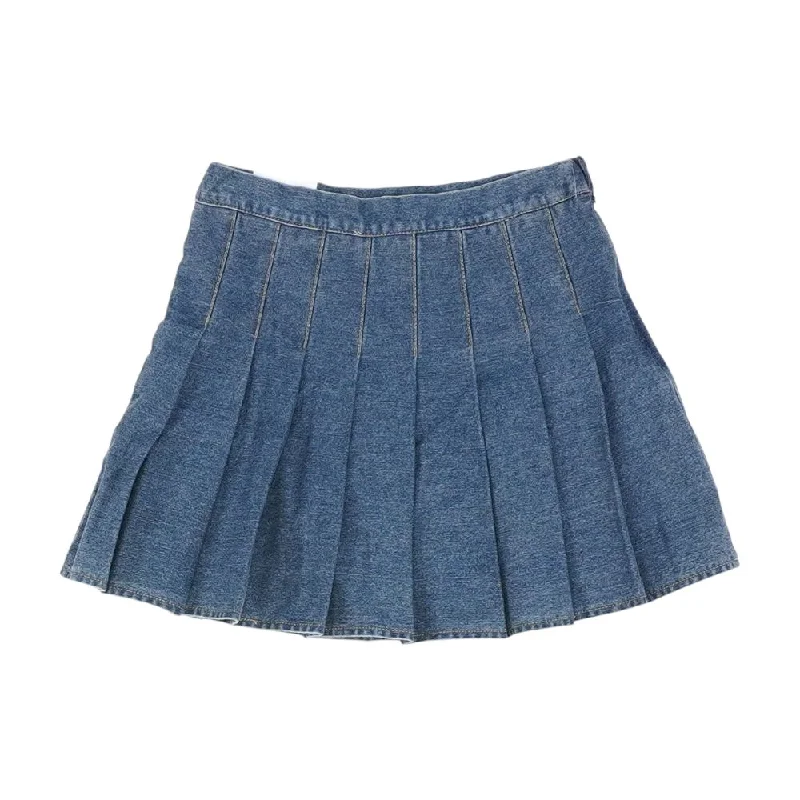 Blue Solid Mini Skirt lace skirt elegant