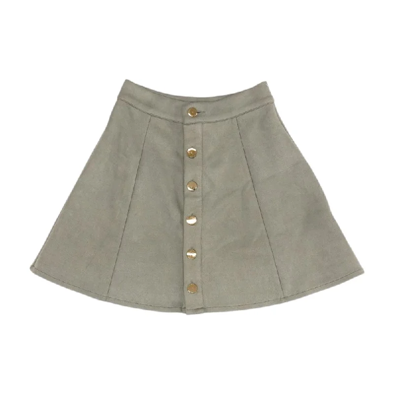 Gray Solid Mini Skirt chiffon skirt flowing