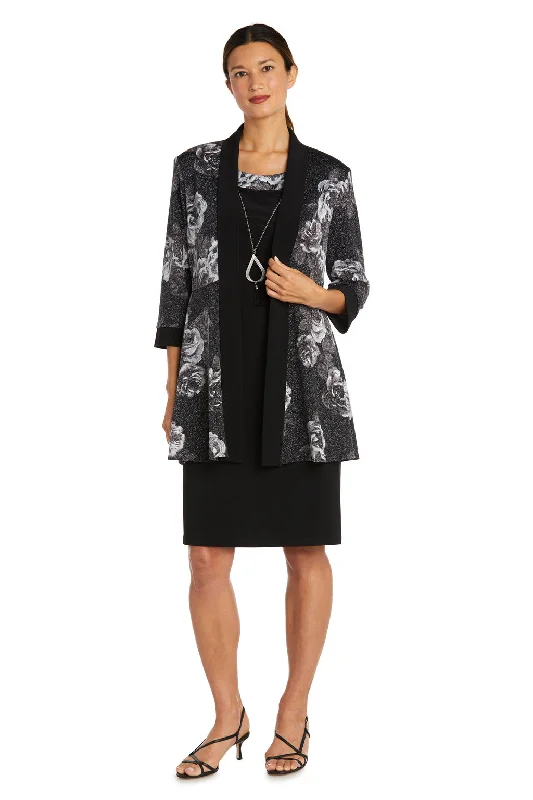 R&M Richards 9203 Printed Short Jacket Dress Satin Jacket Silk Jacket Chiffon Jacket