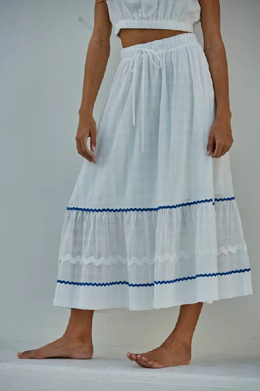 Cotton Flare Midi Skirt denim skirt stylish