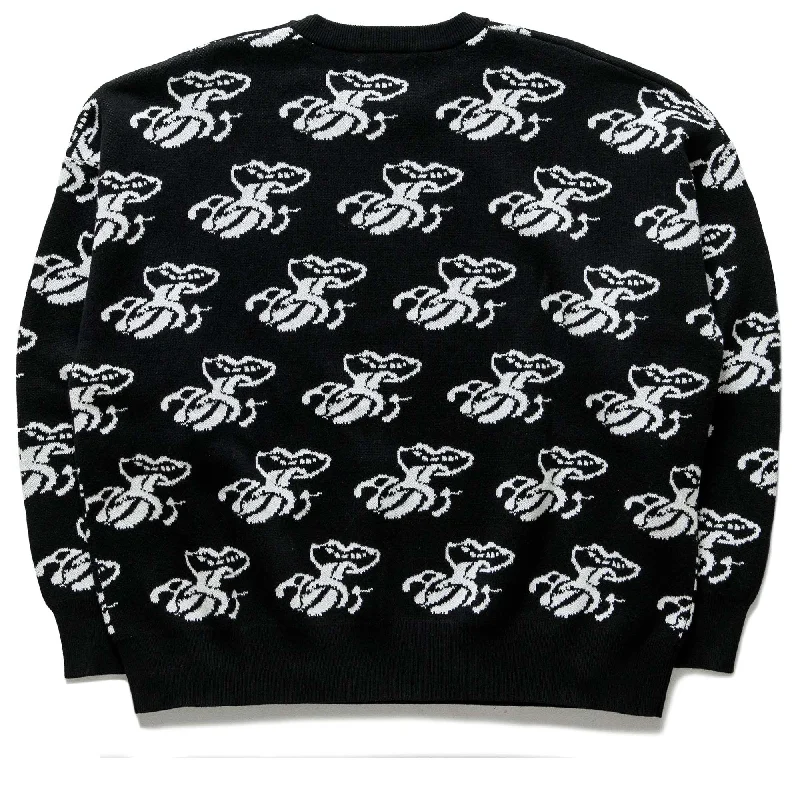 Always On Tour Lips Sweater - Black/White