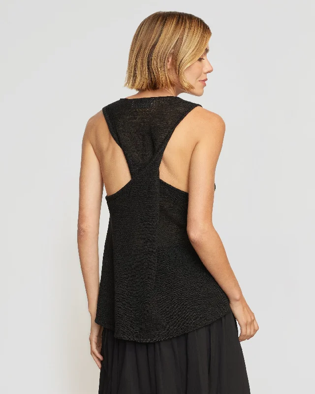 Fais Twist-Back Linen Sweater Tank