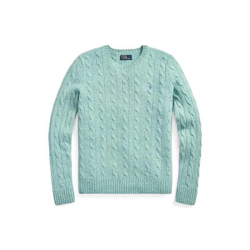 Polo Ralph Lauren - Julianna Cable Knit Crewneck Cashmere/Wool Sweater - April Green Melange